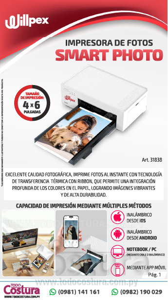 IMPRESORA DE FOTOS WILLPEX SMART PHOTO